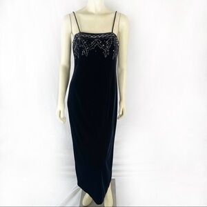 R&M Richards vintage 90s velvet black dress size 8
